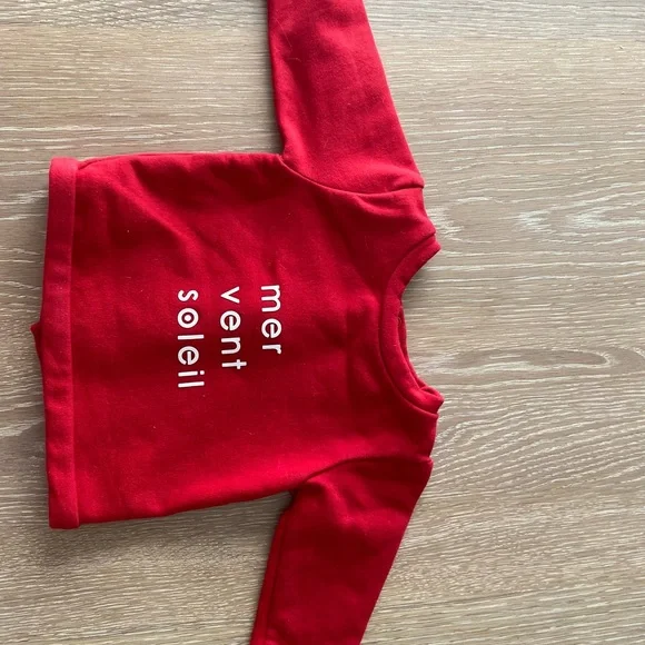 Red Jacadi six month (6 month) sweater. - Picture 2 of 4